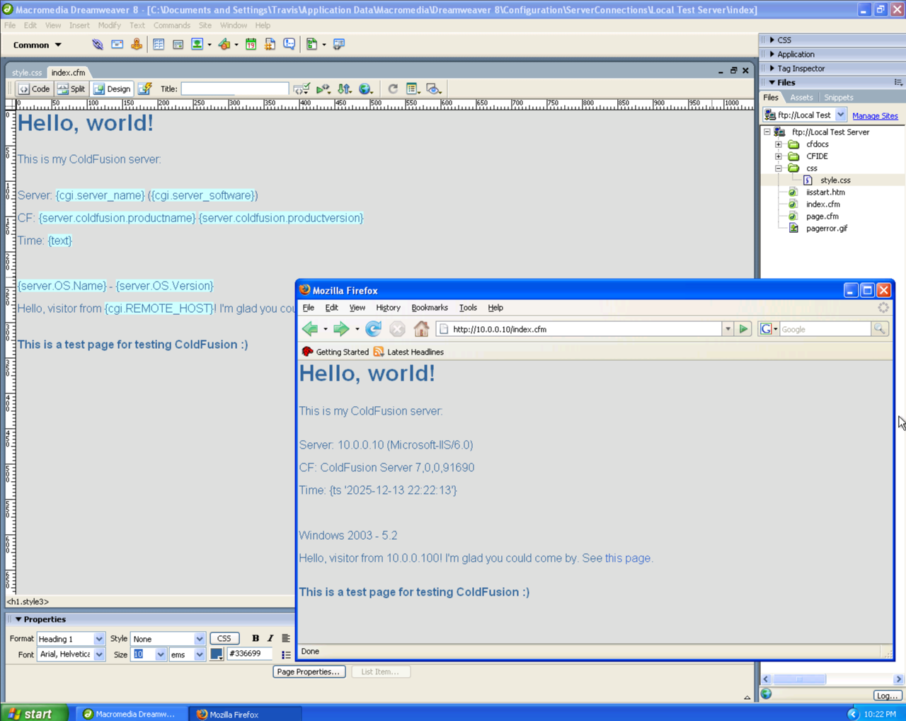 ColdFusion Development Setup